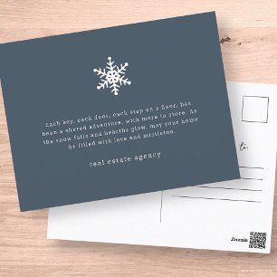 Cartes Pour Fêtes Annuelles Entreprise immobilière de Snowflake moderne