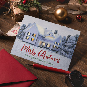 Cartes Pour Fêtes Annuelles Entreprise immobilière personnalisée Maison d'hive