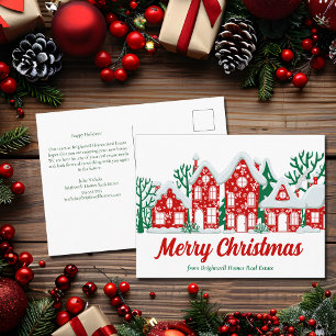Cartes Pour Fêtes Annuelles Entreprise Immobilière Personnalisée Maisons Joyeu