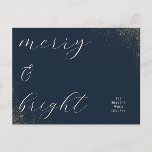 Cartes Pour Fêtes Annuelles Entreprise Marine et Or (Devant)