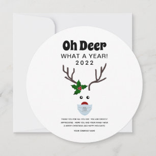Cartes Pour Fêtes Annuelles Entreprise Noël 2022 Logo Retro Fun Reindeer