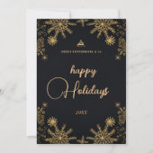 Cartes Pour Fêtes Annuelles Entreprise Noël Moderne Entreprise Noir Et Or (Devant)