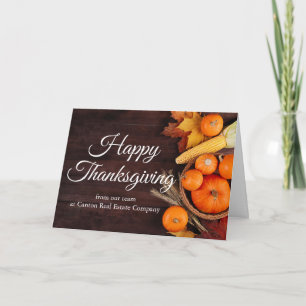 Cartes Pour Fêtes Annuelles Entreprise personnalisée Citrouilles de Thanksgivi