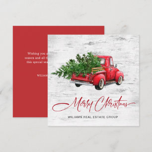 Cartes Pour Fêtes Annuelles Entreprise Retro Vintage Ferme rouge Truck Noël