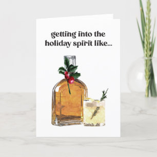 Cartes Pour Fêtes Annuelles Entrer dans l'esprit Whiskey Boire Cocktail