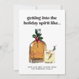 Cartes Pour Fêtes Annuelles Entrer dans l'esprit Whiskey Cocktail Drôle