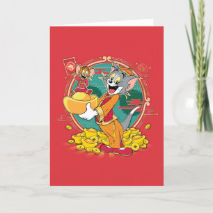 Cartes Pour Fêtes Annuelles Enveloppe rouge du Nouvel An Tom & Jerry