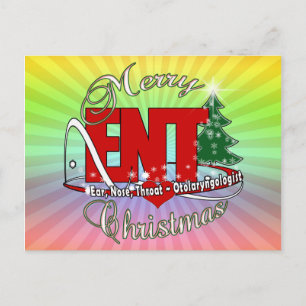 Cartes Pour Fêtes Annuelles ENVOI CHRISTMAS Otolaryngologue EAR NEZ THROAT