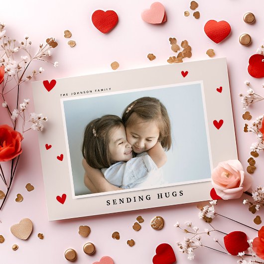 Cartes Pour Fêtes Annuelles Envoi de câlins, Photo de Saint-Valentin Cœurs Rou