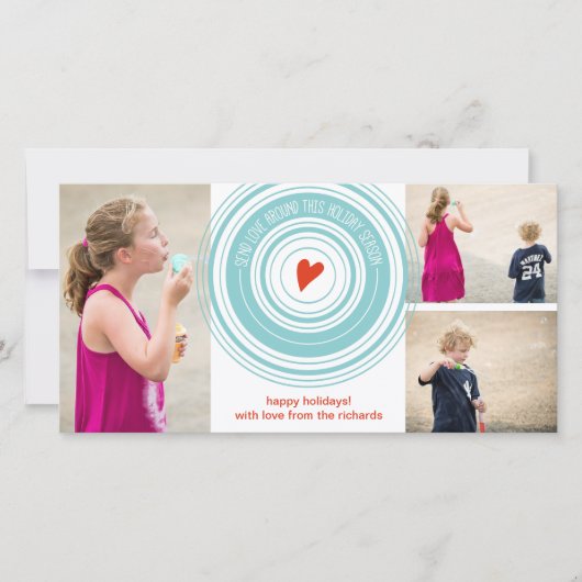 Cartes Pour Fêtes Annuelles Envoyer l'amour autour x3 (Devant)