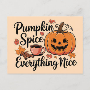 Cartes Pour Fêtes Annuelles "Épices Citrouilles & Tout Nice" Graphique d'autom