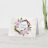 Cartes Pour Fêtes Annuelles Épines florales rose Pâques (Devant)