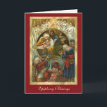 Cartes Pour Fêtes Annuelles Epiphanie religieuse Trois Rois Prière Jésus<br><div class="desc">Avec une belle image religieuse traditionnelle de Jésus adoré par la Sainte Vierge Marie,  Saint Joseph et les Mages,  les Trois Rois. A l'intérieur se trouve une prière et un verset d'Écriture traditionnels de l'Epiphanie. Tous les textes et polices peuvent être modifiés et personnalisés.</div>