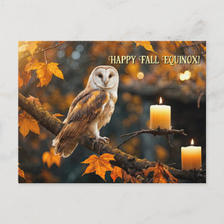 Cartes Pour Fêtes Annuelles Équinoxe d'automne Mabon Hibou et Bougie