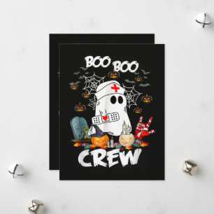 Cartes Pour Fêtes Annuelles Équipage Boo Boo fantôme infirmière Halloween effr
