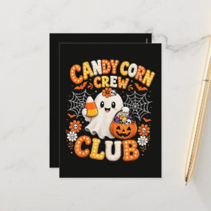 Cartes Pour Fêtes Annuelles Équipage de bonbons en forme de corne fantôme Hall