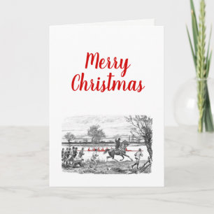 Cartes Pour Fêtes Annuelles Équipage Vintage Red Rowers Spectateur à cheval