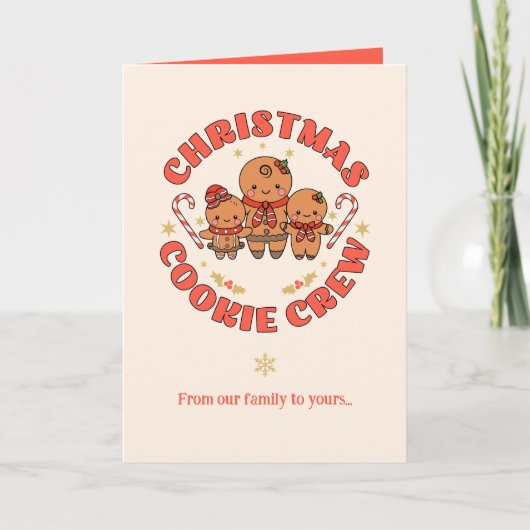 Cartes Pour Fêtes Annuelles Équipe de biscuits de Noël (Devant)
