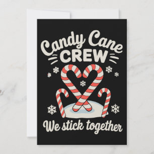 Cartes Pour Fêtes Annuelles Équipe de canne en bonbons de Noël On reste ensemb