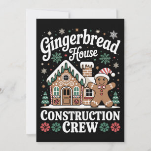 Cartes Pour Fêtes Annuelles Équipe de construction de maison en pain d'épices 