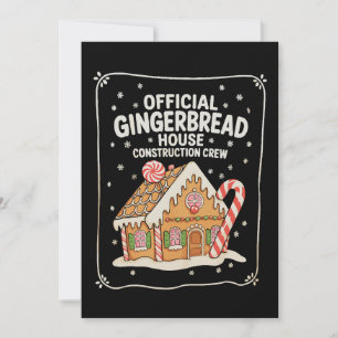 Cartes Pour Fêtes Annuelles Équipe de construction de maison en pain d'épices 