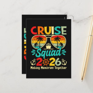 Cartes Pour Fêtes Annuelles Équipe de croisière 2026 Vacances d'été en famille