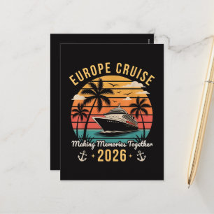 Cartes Pour Fêtes Annuelles Équipe de Croisière en Europe 2026 Vacances Famili