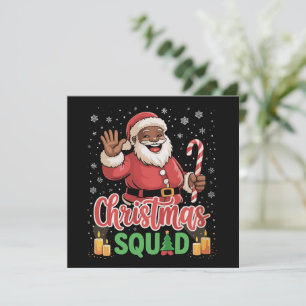 Cartes Pour Fêtes Annuelles Équipe de Noël Santa Afro Man fier noir africain