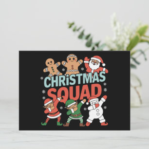 Cartes Pour Fêtes Annuelles Équipe de Noël Santa Dabbing Elf Famille Tenue Ass