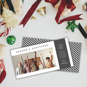 Cartes Pour Fêtes Annuelles Équipe d'entreprise moderne Photo Ash Black