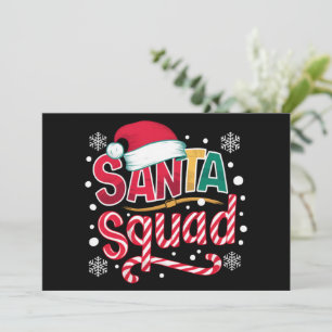 Cartes Pour Fêtes Annuelles Équipe du Père Noël Xmas Squad tenue de famille as