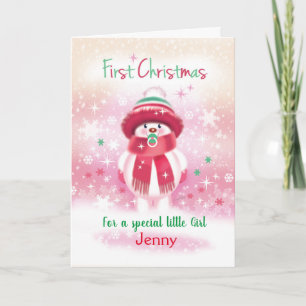 Cartes Pour Fêtes Annuelles ęr Noël, bébé, bébé de neige et tétine