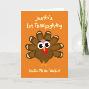 Cartes Pour Fêtes Annuelles Ęr petit-fils ou petite-fille du thanksgiving du