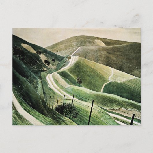Cartes Pour Fêtes Annuelles Eric Ravilious - Chalk Paths, célèbre oeuvre d'art (Devant)
