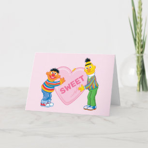 Cartes Pour Fêtes Annuelles Ernie & Bert Grand Cœur de la Saint-Valentin