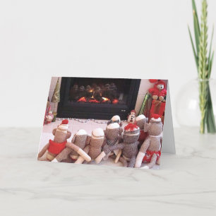 Cartes Pour Fêtes Annuelles Ernie les vacances de singe et d'amis de