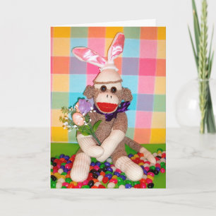 Cartes Pour Fêtes Annuelles Ernie the Sock Monkey Easter Bouquet