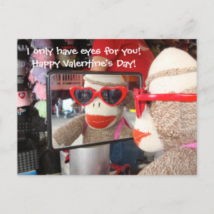 Cartes Pour Fêtes Annuelles Ernie the Sock Monkey Valentine Postcard