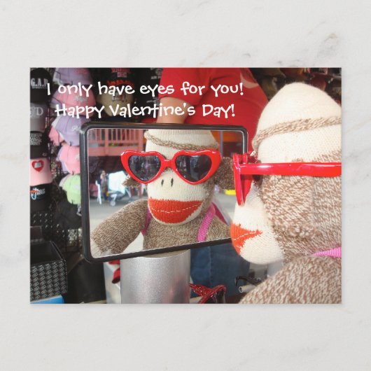 Cartes Pour Fêtes Annuelles Ernie the Sock Monkey Valentine Postcard (Devant)