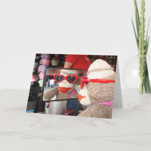 Cartes Pour Fêtes Annuelles Ernie the Sock Monkey Valentine's Day Card (Devant)