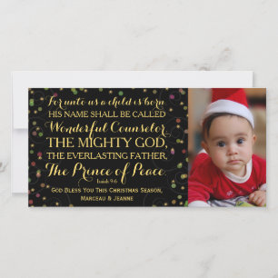 Cartes Pour Fêtes Annuelles Esaïe 9:6 Pour Nous Un Enfant Est Né