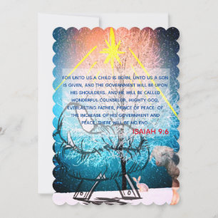 Cartes Pour Fêtes Annuelles Ésaïe 9:6 Pour Nous Un Enfant Est Né Noël