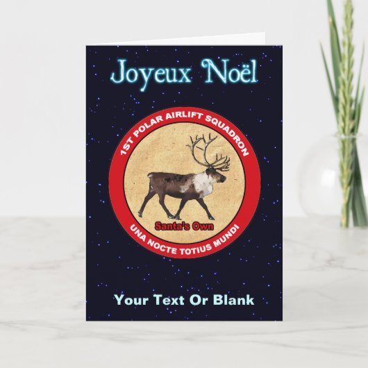 Cartes Pour Fêtes Annuelles Escadron de rennes de père Noël - Joyeux Noё l (Devant)