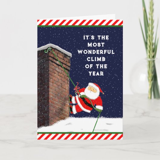 Cartes Pour Fêtes Annuelles Escalade rock Noël (Devant)