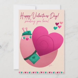 Cartes Pour Fêtes Annuelles Escargot de la Saint-Valentin