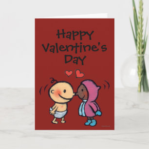 Cartes Pour Fêtes Annuelles Eskimo Amical Nez Baisers Enfants