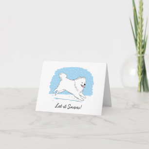 Cartes Pour Fêtes Annuelles Eskimo Chien américain "Let it Snow" Eskie Noël