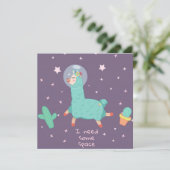 Cartes Pour Fêtes Annuelles Espace Llama (Debout devant)