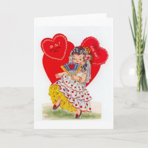 Cartes Pour Fêtes Annuelles Espagne vintage Senorita Valentine