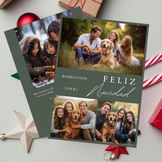 Cartes Pour Fêtes Annuelles Espagnol moderne Feliz Navidad